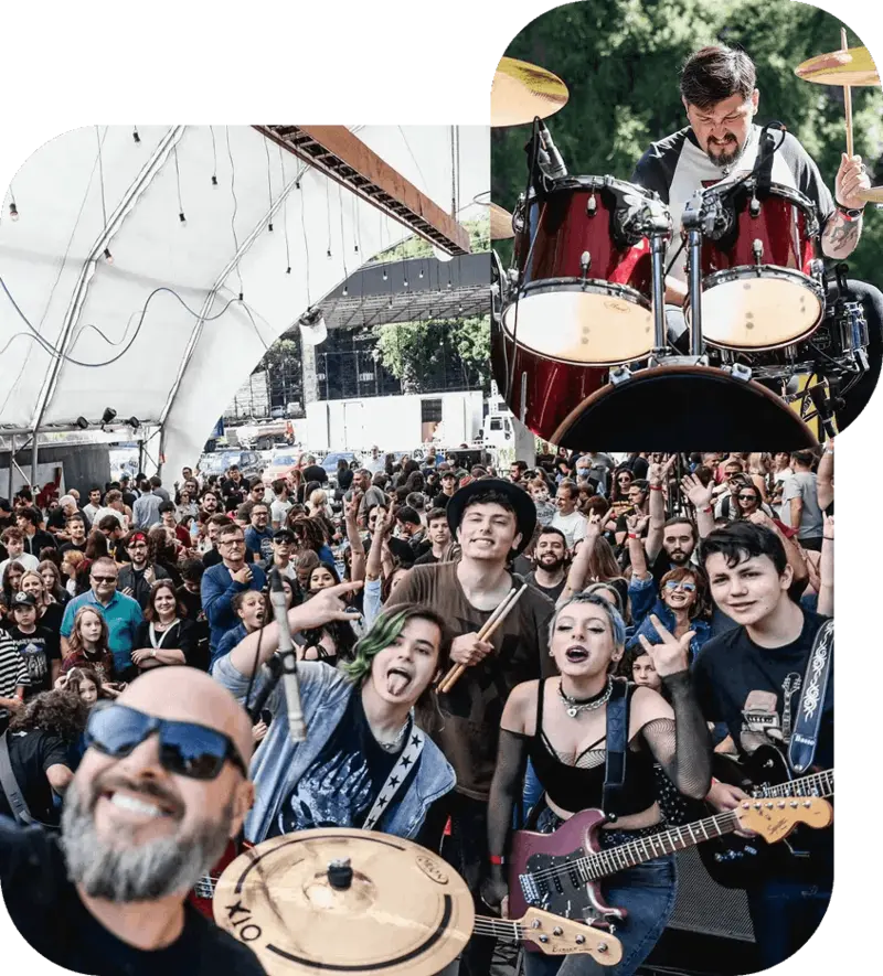 Equipe e comunidade da Academia do Rock